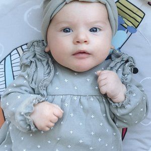 Quincy Mae Ruffled Dress -- Dusty Blue